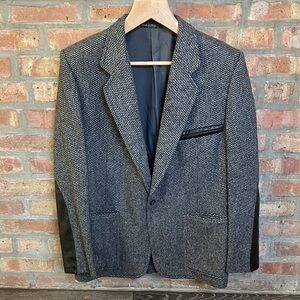 REDAELLI  vintage men's gray wool blend tweed sport blazer
